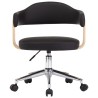 Chaise pivotante à manger Noir Bois courbé et similicuir 