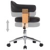 Chaise pivotante à manger Noir Bois courbé et similicuir 