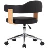 Chaise pivotante à manger Noir Bois courbé et similicuir 