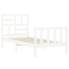 Cadre de lit sans matelas blanc bois de pin massif 