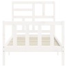 Cadre de lit sans matelas blanc bois de pin massif 