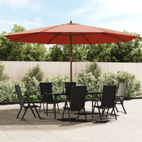 Parasol de jardin avec mât en bois terre cuite 400x273 cm 