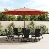 Parasol de jardin avec mât en bois terre cuite 400x273 cm 