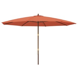 Parasol de jardin avec mât en bois terre cuite 400x273 cm 