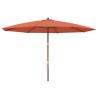Parasol de jardin avec mât en bois terre cuite 400x273 cm 