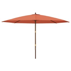Parasol de jardin avec mât en bois terre cuite 400x273 cm 