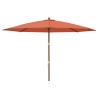 Parasol de jardin avec mât en bois terre cuite 400x273 cm 