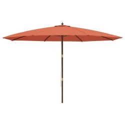 Parasol de jardin avec mât en bois terre cuite 400x273 cm 