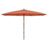 Parasol de jardin avec mât en bois terre cuite 400x273 cm 