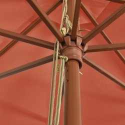 Parasol de jardin avec mât en bois terre cuite 400x273 cm 