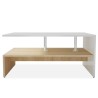 Table basse Bois d'ingénierie 90x59x42 cm Chêne et blanc 