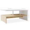 Table basse Bois d'ingénierie 90x59x42 cm Chêne et blanc 