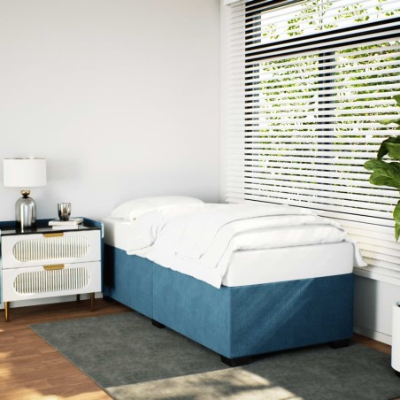 Cadre de lit sans matelas bleu 80x200 cm velours 