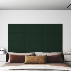 Panneaux muraux 12 pcs Vert foncé 60x30 cm Velours 2,16 m² 