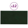 Panneaux muraux 12 pcs Vert foncé 60x30 cm Velours 2,16 m² 