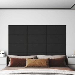 Panneaux muraux 12 pcs Noir 60x30 cm Velours 2,16 m² 