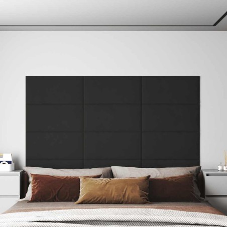 Panneaux muraux 12 pcs Noir 60x30 cm Velours 2,16 m² 