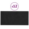Panneaux muraux 12 pcs Noir 60x30 cm Velours 2,16 m² 