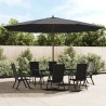 Parasol de jardin avec mât en bois noir 400x273 cm 