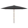 Parasol de jardin avec mât en bois noir 400x273 cm 
