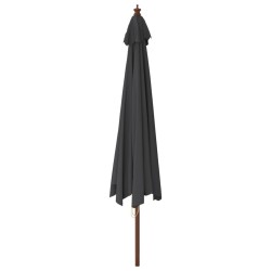 Parasol de jardin avec mât en bois noir 400x273 cm 
