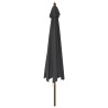 Parasol de jardin avec mât en bois noir 400x273 cm 