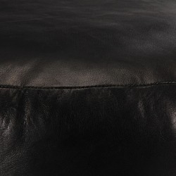 Pouf 60 x 30 cm Noir Cuir véritable de chèvre 
