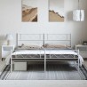 Cadre de lit métal sans matelas et pied de lit blanc 193x203 cm 