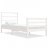 Cadre de lit sans matelas blanc 75x190 cm bois de pin massif 