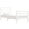 Cadre de lit sans matelas blanc 75x190 cm bois de pin massif 