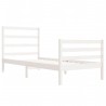 Cadre de lit sans matelas blanc 75x190 cm bois de pin massif 