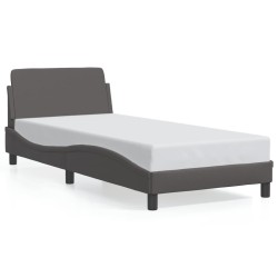 Cadre de lit sans matelas gris 90x190 cm similicuir 