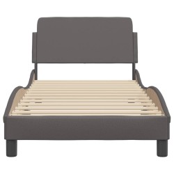 Cadre de lit sans matelas gris 90x190 cm similicuir 