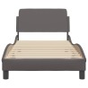 Cadre de lit sans matelas gris 90x190 cm similicuir 