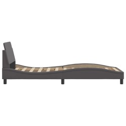 Cadre de lit sans matelas gris 90x190 cm similicuir 