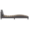 Cadre de lit sans matelas gris 90x190 cm similicuir 