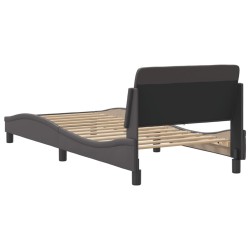 Cadre de lit sans matelas gris 90x190 cm similicuir 