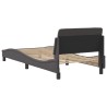 Cadre de lit sans matelas gris 90x190 cm similicuir 