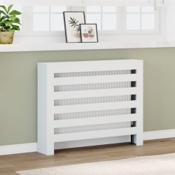 Cache-radiateur blanc 104x20x82 cm bois d'ingénierie 