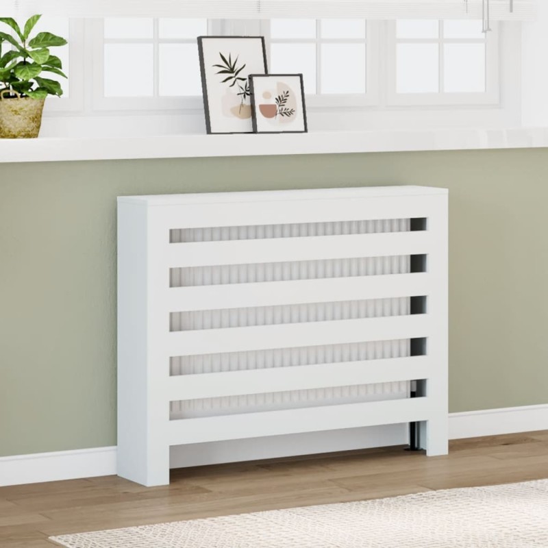 Cache-radiateur blanc 104x20x82 cm bois d'ingénierie Cache-radiateur blanc 104x20x82 cm bois d'ingénierie