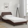 Cadre de lit sans matelas marron 100x200 cm similicuir 