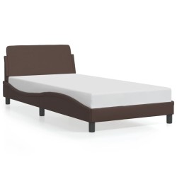 Cadre de lit sans matelas marron 100x200 cm similicuir 
