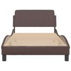 Cadre de lit sans matelas marron 100x200 cm similicuir 
