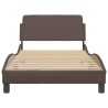 Cadre de lit sans matelas marron 100x200 cm similicuir 