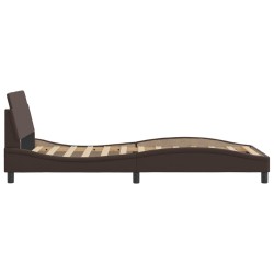 Cadre de lit sans matelas marron 100x200 cm similicuir 