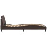 Cadre de lit sans matelas marron 100x200 cm similicuir 