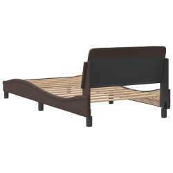 Cadre de lit sans matelas marron 100x200 cm similicuir 