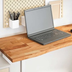 Dessus de bureau marron clair bois chêne massif rectangulaire 
