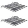 Chaises de jardin lot de 2 avec coussins à carreaux gris Teck 