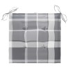 Chaises de jardin lot de 2 avec coussins à carreaux gris Teck 